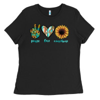 Black peace love sunshine Ladies Tee - JahusDesignShop