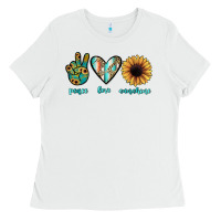 White peace love sunshine Ladies Tee - JahusDesignShop