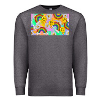 Charcoal Heather smile faces and rainbow and daisys Premium Sweatshirt - TumblerDesignByShophia
