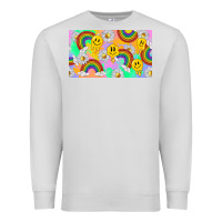 Dove Grey smile faces and rainbow and daisys Premium Sweatshirt - TumblerDesignByShophia