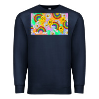 Navy smile faces and rainbow and daisys Premium Sweatshirt - TumblerDesignByShophia