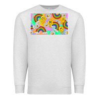 Oatmeal Heather smile faces and rainbow and daisys Premium Sweatshirt - TumblerDesignByShophia