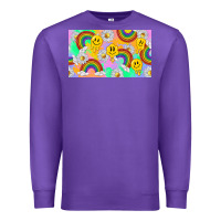 Purple smile faces and rainbow and daisys Premium Sweatshirt - TumblerDesignByShophia