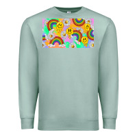 Seafoam smile faces and rainbow and daisys Premium Sweatshirt - TumblerDesignByShophia