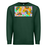 Sports Green smile faces and rainbow and daisys Premium Sweatshirt - TumblerDesignByShophia
