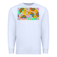 White smile faces and rainbow and daisys Premium Sweatshirt - TumblerDesignByShophia