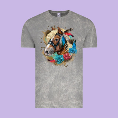 Haflinger Horse Floral Vintage Tee Designed By Lillyallendesigns