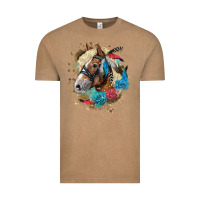 Vintage Coffee haflinger horse floral Vintage Tee - LillyAllenDesigns