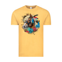 Vintage Mustard haflinger horse floral Vintage Tee - LillyAllenDesigns
