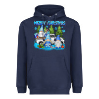 Navy merry christmas gnomies Heavyweight Hoodie - texasbilliewilder