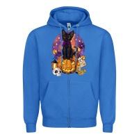 True Royal halloween black cat pumpkin Zipper Hoodie - BarkalooDesign