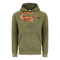 Vintage Olive Copperhead Snake Illustrations Vintage Hoodie - LillyAllenDesigns