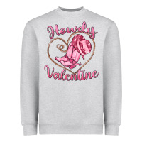 Heather Grey howdy valentine Heavyweight Sweatshirt - MaliasSmallBusiness