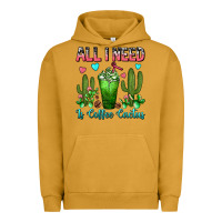 Pigment Peanut Butter All I Need Is Coffee Cactus Frappe Urban Hoodie - FaDigitalArtStudio