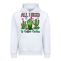 White All I Need Is Coffee Cactus Frappe Urban Hoodie - FaDigitalArtStudio