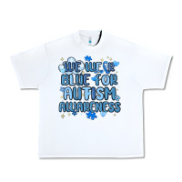 White we wear blue for autism awareness Urban Heavy Tee - MaliasSmallBusiness
