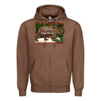 Chestnut merry christmas bear Zipper Hoodie - BarkalooDesign