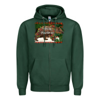 Sports Green merry christmas bear Zipper Hoodie - BarkalooDesign