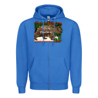 True Royal merry christmas bear Zipper Hoodie - BarkalooDesign