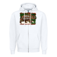 White merry christmas bear Zipper Hoodie - BarkalooDesign