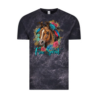Cloud Black free spirit quarter horse floral Vintage Tee - LillyAllenDesigns