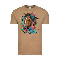 Vintage Coffee free spirit quarter horse floral Vintage Tee - LillyAllenDesigns