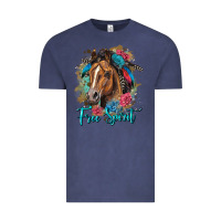Vintage Denim free spirit quarter horse floral Vintage Tee - LillyAllenDesigns