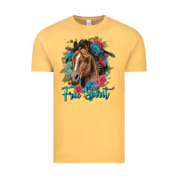Vintage Mustard free spirit quarter horse floral Vintage Tee - LillyAllenDesigns