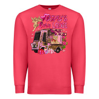 Cardinal Cupid's love lodge with truck Valentine's Day Premium Sweatshirt - HowdyJamesFarm