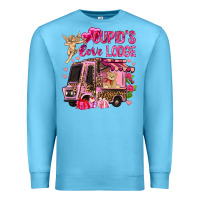 Ocean Blue Cupid's love lodge with truck Valentine's Day Premium Sweatshirt - HowdyJamesFarm