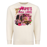 Sandshell Cupid's love lodge with truck Valentine's Day Premium Sweatshirt - HowdyJamesFarm