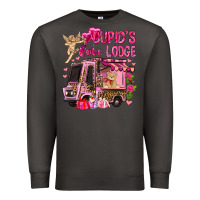 Smoke Cupid's love lodge with truck Valentine's Day Premium Sweatshirt - HowdyJamesFarm