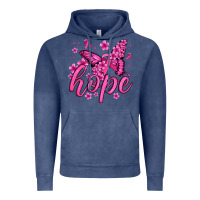 Vintage Denim hope breast cancer butterfly Vintage Hoodie - Jasminsmagicworld