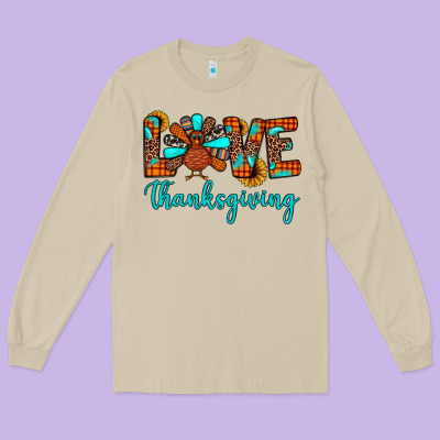 Love Thanksgiving Long Sleeve Tee Designed By Jahusdesignshop