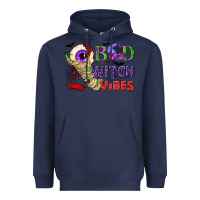 Navy Bad witch vibes Heavyweight Hoodie - NancyCooperArtShop