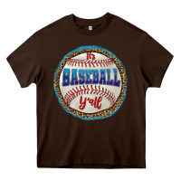 Chocolate Brown it's baseball y'all Heavy Core Tee - HRA Design Shop