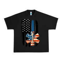 Black ems american flag Urban Heavy Tee - MaliasSmallBusiness