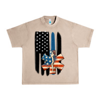 French Oak ems american flag Urban Heavy Tee - MaliasSmallBusiness