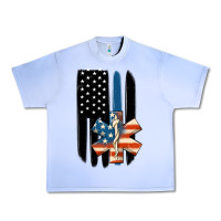 Grape Ice ems american flag Urban Heavy Tee - MaliasSmallBusiness