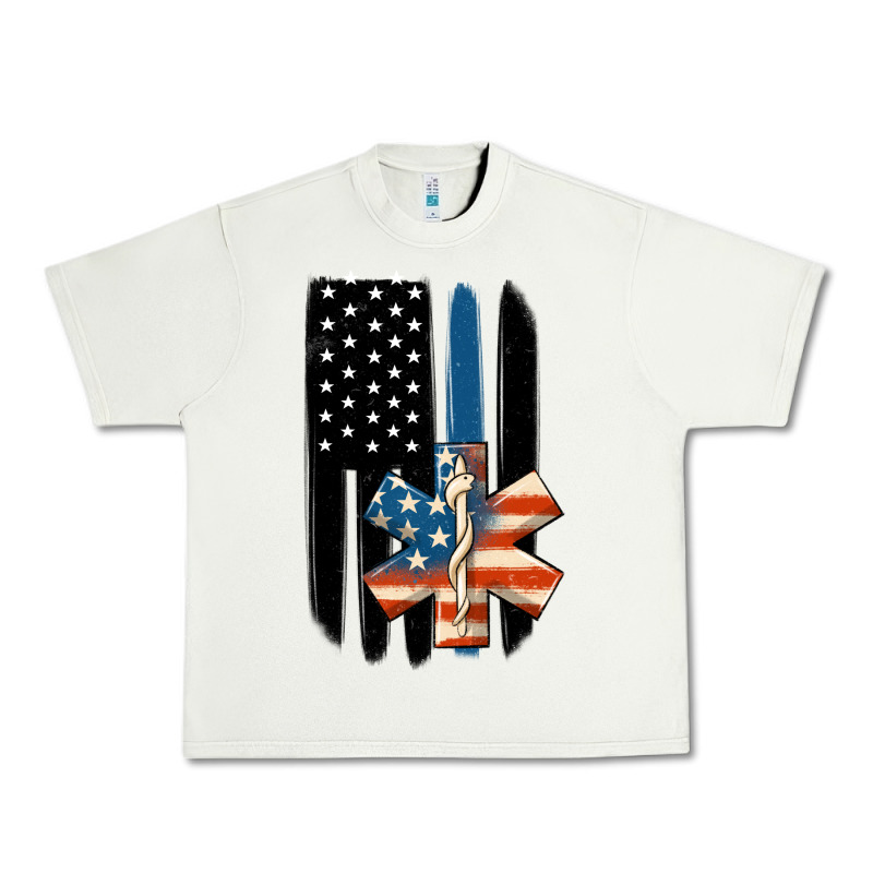 Ems American Flag Urban Heavy Tee by MaliasSmallBusiness | Teevron