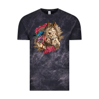 Cloud Black Floral Appaloosa Horse With Feathers Vintage Tee - LillyAllenDesigns