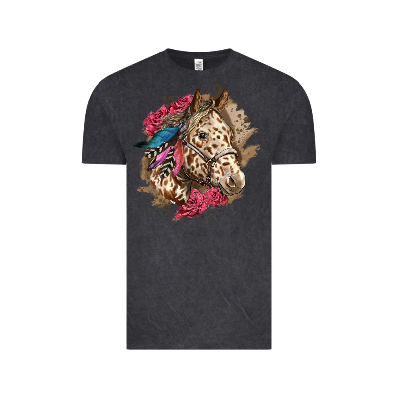 Floral Appaloosa Horse With Feathers Vintage Tee by LillyAllenDesigns | Teevron