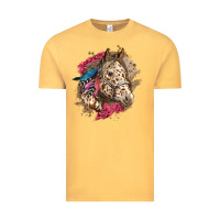 Vintage Mustard Floral Appaloosa Horse With Feathers Vintage Tee - LillyAllenDesigns