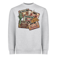 Heather Grey 90s country cassette tapes Heavyweight Sweatshirt - MaliasSmallBusiness