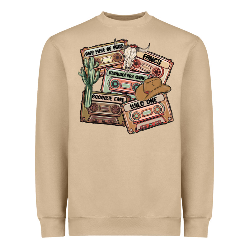 90s Country Cassette Tapes Heavyweight Sweatshirt by MaliasSmallBusiness | Teevron
