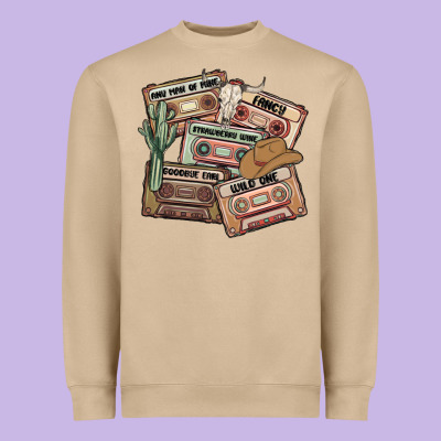 90s Country Cassette Tapes Heavyweight Sweatshirt Designed By Maliassmallbusiness