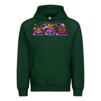 Forest Green Mardi Gras Farm Trucks Urban Hoodie - FaDigitalArtStudio