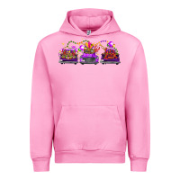 Fuchsia Pink Mardi Gras Farm Trucks Urban Hoodie - FaDigitalArtStudio