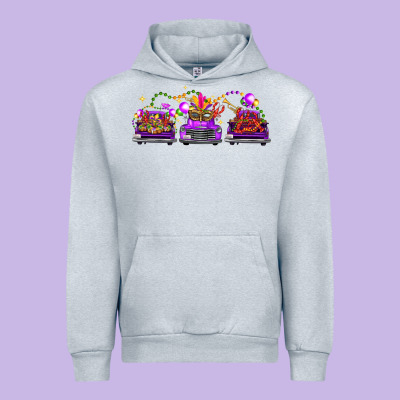 Mardi Gras Farm Trucks Urban Hoodie Designed By Fadigitalartstudio