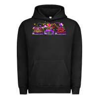 Pigment Black Mardi Gras Farm Trucks Urban Hoodie - FaDigitalArtStudio
